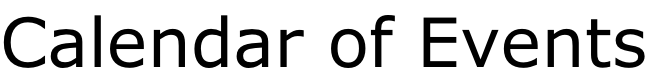 Calendar of Events